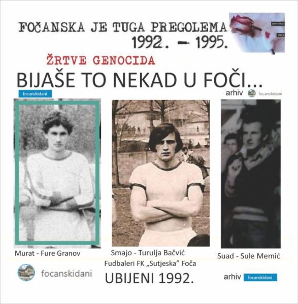 ubijeni fudbaleri FK "Sutjeska" Foča 1992.